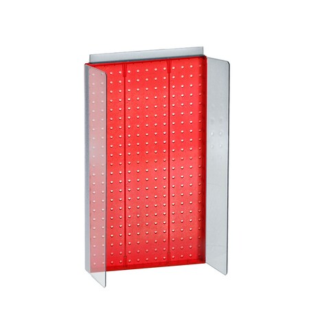 Azar Displays 13.5"W x 22"H Pegboard Powerwing Display 700355-RED